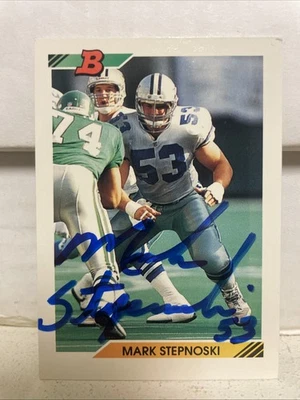 Mark Stepnoski -Pitt Panthers- Dallas Cowboys Autographed Card - Image 1 of 2