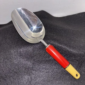 A&J Edelstahl Messlöffel - Bakelit roter & gelber Griff Vintage 50er Küche - Bild 1 von 15
