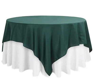 Superposición de mesa verde esmeralda Hunter de poliéster 70 X 70. Resistente a arrugas Foto 1 de 2