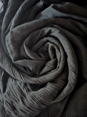 Vintage Black Gauze Fabric 1-piece 1.5 Yd Long X 46" Wide Lightweight Stretch - Image 1 of 4