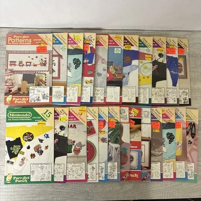 (24) Purr-fect Patterns for Perfect PUNCH EMBROIDERY Iron-on Transfers 80s-90s - Image 1 of 4