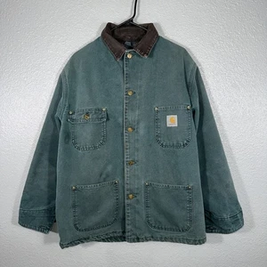 Chaqueta de Tareas Carhartt CB1043 de Colección Forrada Hecha en Unión Para Hombre XL Verde - Imagen 1 de 9