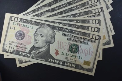 2006 New $10 bills consecutive S/N's QTY 10 Mint Cond. San Francisco - Image 1 of 2