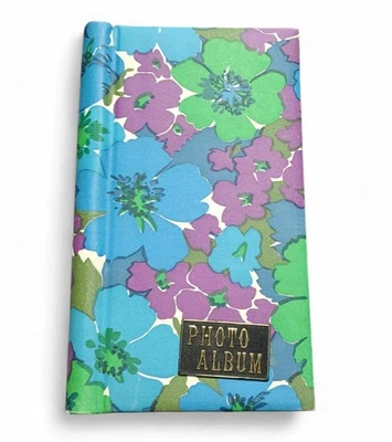 复古 60 年代缎面织物封面花卉力量复古 Groovy 图片相册 12 英寸 — 第 1/4 张图片