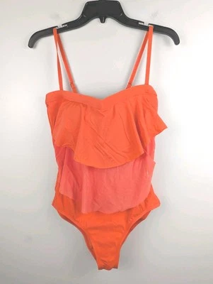 Maiô feminino Jantzen tamanho 10 alças ajustáveis camadas lisonjeiro pêssego - Imagem 1 de 4