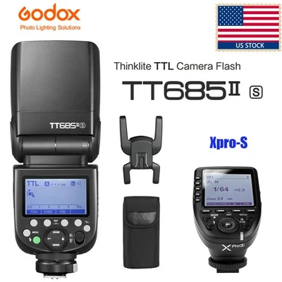 Godox TT685II-S 2.4G TTL HSS Camera Speedlite Flash Light Fr Sony+Xpro-S Trigger - Image 1 of 4