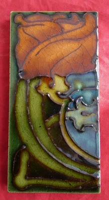Rare Unusual Original Antique Art Nouveau tile tube lined Godwin & Hewitt VGC - Image 1 of 4