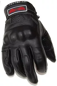 NEUE KURZE LEDER MOTORRADHANDSCHUHE BIKER S-3XL MOTORRAD HANDSCHUHE - schwarz - Bild 1 von 2