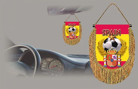 SPAIN SOCCER FLAG CAR MINI BANNER, PENNANT Cover