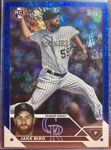 2023 Topps Update Series Jake Bird RC Blue Foilboard /999 US162 Rockies