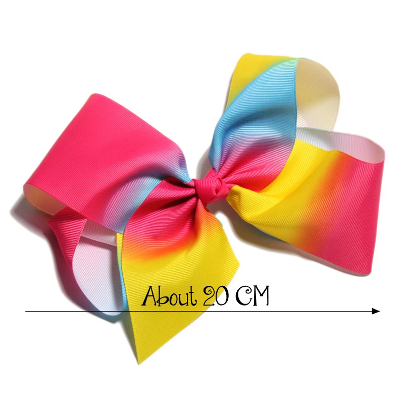 120pcs 20CM Newborn Fashion Dovetail Rainbow Hair Bows for Hair Clips Handmade  - Image 1 of 1