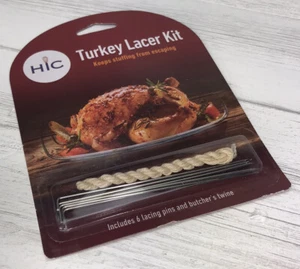 Turkey Lacer Kit 6 Lacing Pins And Butchers Twine - Picture 1 of 8