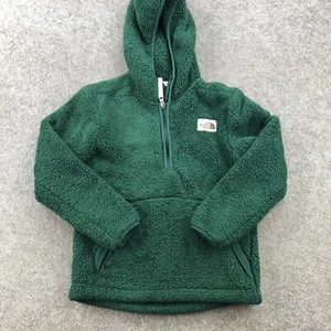 The North Face Jacket Boys Small Green Fleece Full Zip Casual Embroidered - Picture 1 of 8