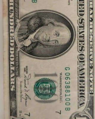 100 dollar bill 1981 Chicago  - Image 1 of 3