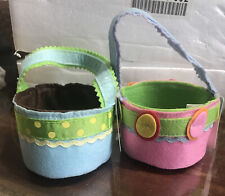 Hallmark Gifts ~ Pair of Small Felt Easter Gift Baskets ~ Excellent Condition