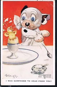 VALENTINES CARD GE STUDDY BONZO SERIES I WAS SURPRISED TO HEAR FROM YOU 1927 - Foto 1 di 2