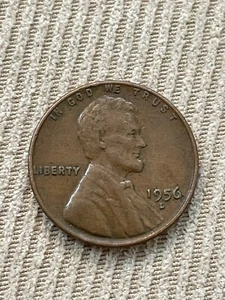 RARE 1956-D Lincoln Wheat Cent L ERROR In VF/XF Condition - Picture 1 of 4