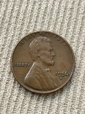 RARE 1956-D Lincoln Wheat Cent L ERROR In VF/XF Condition - Image 1 of 4