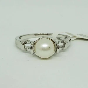 Vantel Pearls Women Fortune Teller Ring Sterling Silver White Pearl sz 9 retired - Picture 1 of 10