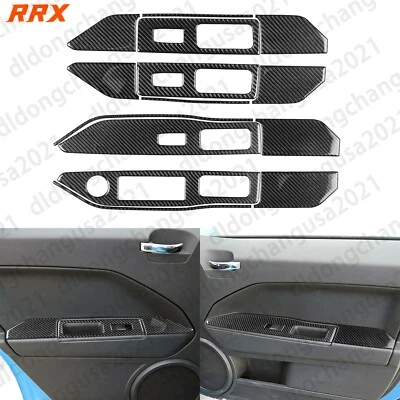 Cubierta de panel de interruptor de elevación de ventana de fibra de carbono real 14 piezas para Dodge Caliber 2007-09 Foto 1 de 4