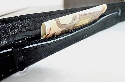 Cinturón de cuero natural con escondite para dinero - Imagen 1 de 4