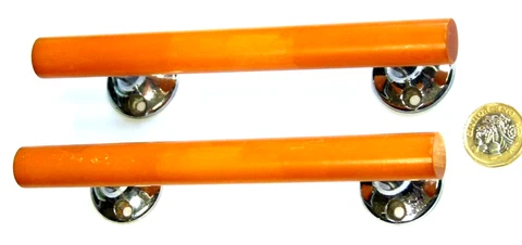 PAIR RARE AMBER/BUTTERSCOTCH BAKELITE ART DECO DOOR PULL HANDLES 1930s-50s Cover