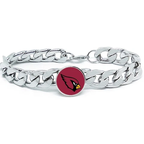Arizona Cardinals Silver Womens Curb Link Chain Bracelet Football Gift D4 Cover