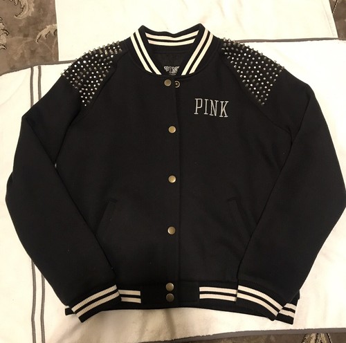UNDERCOVER Giacca Varsity Victorias Secret Rosa BORCHIE Cappotto Bomber Giacca VS RARO GRANDE