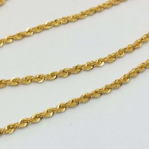 Collana Catena Corda Oro Solido 18K Uomo Donna - Autentico Oro 18k - Tutte le Taglie - Foto 1 di 7