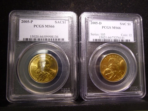 2005 P & D PCGS MS66 Sacagawea US One Dollar - $1 - SAC - Native American Cover