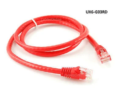 3ft CAT6 Cross-Over Gigabit Ethernet RJ45 UTP Network Patch Cable, Red - Image 1 of 2
