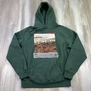 System of a Down Toxicity Hoodie Mens Small Green Pullover Music Band Tour Men - Picture 1 of 11