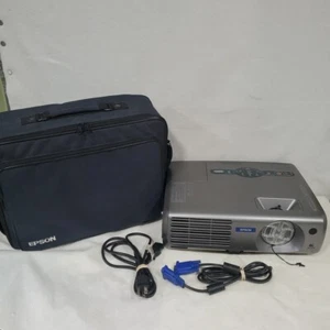 Epson Projector EMP-61 with Carry Case & Cables No Remote Black Tested Works - Picture 1 of 24