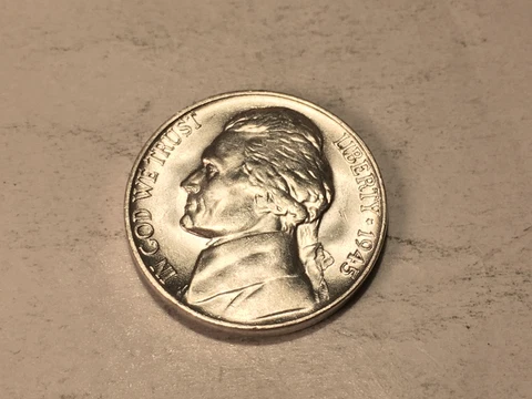 1945-P Silver Jefferson Nickel Nice AU/BU From BU Roll#8 Cover