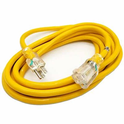12 Gauge Heavy Duty Lighted Extension Cords SJTW Indoor / Outdoor 15-Amp Cord - Image 1 of 4