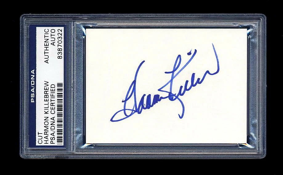 HARMON KILLEBREW SIGNED MINT CUT PSA/DNA SLABBED AUTOGRAPHED HOF TWINS  - Image 1 of 1