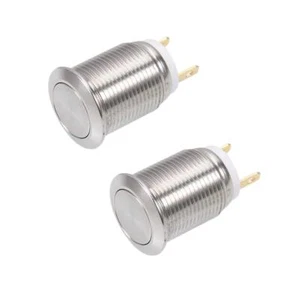 2 piezas 12 mm interruptor de botón momentáneo cabeza plana 3A 250V - Imagen 1 de 4