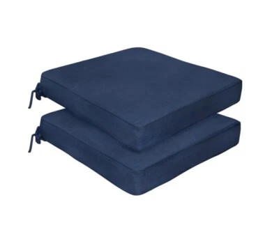 Indigo Blue Sunbrella/Peak Season Outdoor Chair Pad (Set of 2) - Image 1 of 3
