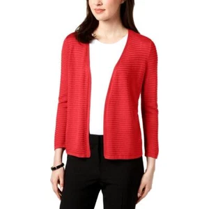 Alfani Sweater Cardigan 3/4 Sleeves Textured Stripe Women Pink SzXXL NEW NWT 367 - Picture 1 of 1