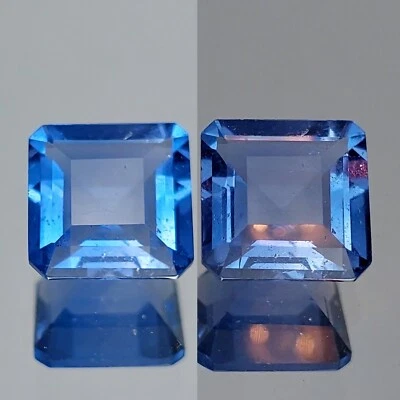 5.26Cts EXCELLENT SQUARE SHAPE NATURAL COLOR CHANGE FLUORITE LOOSE GEMSTONE - Image 1 of 3