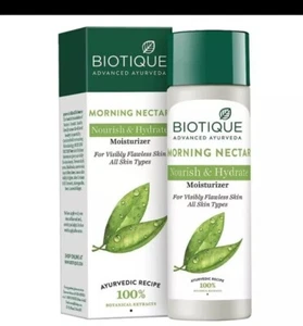 Crema hidratante para piel visiblemente impecable Biotique Bio Morning Nectar, 120 ml caducidad 4/25 - Imagen 1 de 1