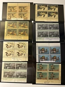 US RW- 39, 40, 42, 43, 44, 45, 46 & 47 Migratory Bird Hunting Stamp Blocks XF NH - Picture 1 of 9