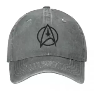 Grey - Star Trek Baseball Cap 80's Retro - Dad Cap - Faded style - Picture 1 of 6