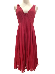 Ojay Red A Line Silk Blend Pleat Dress Size 14 Party Valentines ~VINTAGE~ 90S - Picture 1 of 11
