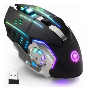 Rechargeable Wireless Mouse RGB LED USB Gaming Mice Laptop PC Mac UK - Picture 1 of 10