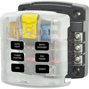 Blue Sea Systems ATO/ATC 6 Circuit Fuse Block with Cover 5028 - Picture 1 of 1