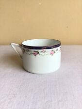 Antique Gaudy Welsh English Pink Floral Gold Gilded Accent Porcelain Teacup
