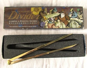 Rare Explorer's Authentic Models Brass Drawing Dividers Calipers Old School - Picture 1 of 8