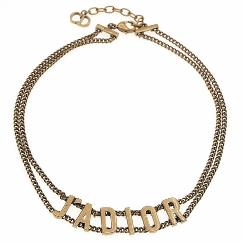 Collana Dior Girocollo Jadior Metallo Oro Antico Ciondolo Catena N0424ADRMT