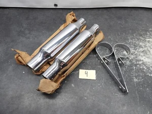 Chopper Bobber Triumph Norton BSA Honda Shorty Exhaust Mufflers #4 2621 - Picture 1 of 10